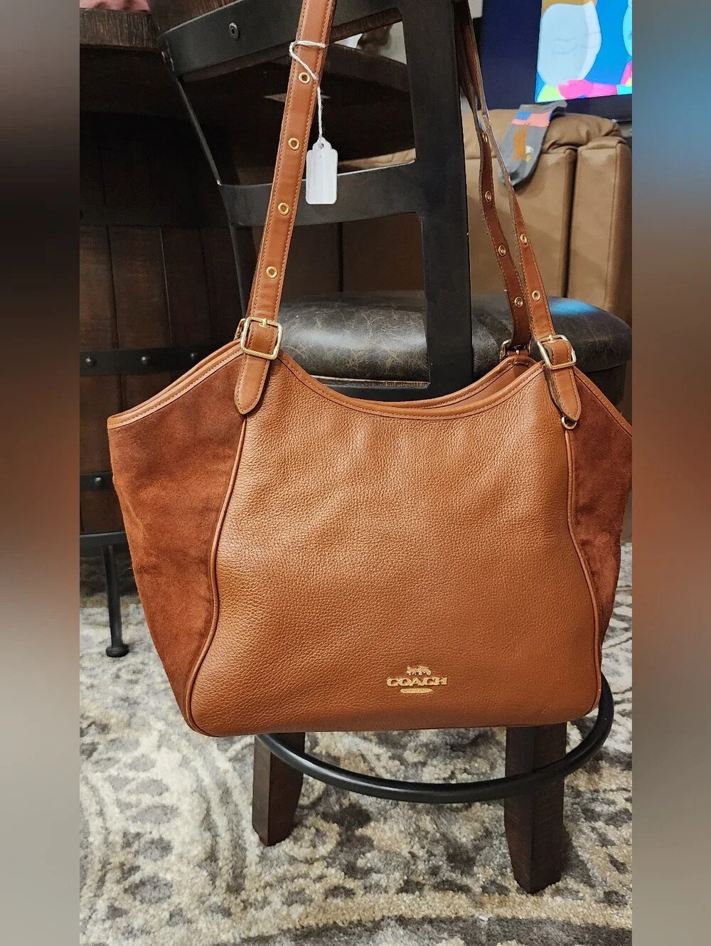 Coach Brown Leather & Suede Shoulder Bag